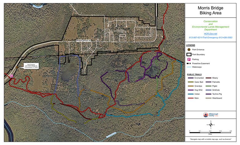 Morris Point Map Morris Bridge Biking Area Trail Map by Hillsborough County Conservation ...