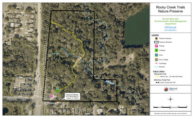 Hillsborough County Conservation and Environmental Lands Management Rocky Creek Trails Nature Preserve Trail Map digital map