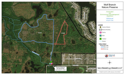 Hillsborough County Conservation and Environmental Lands Management Wolf Branch Creek Nature Preserve Trail Map digital map