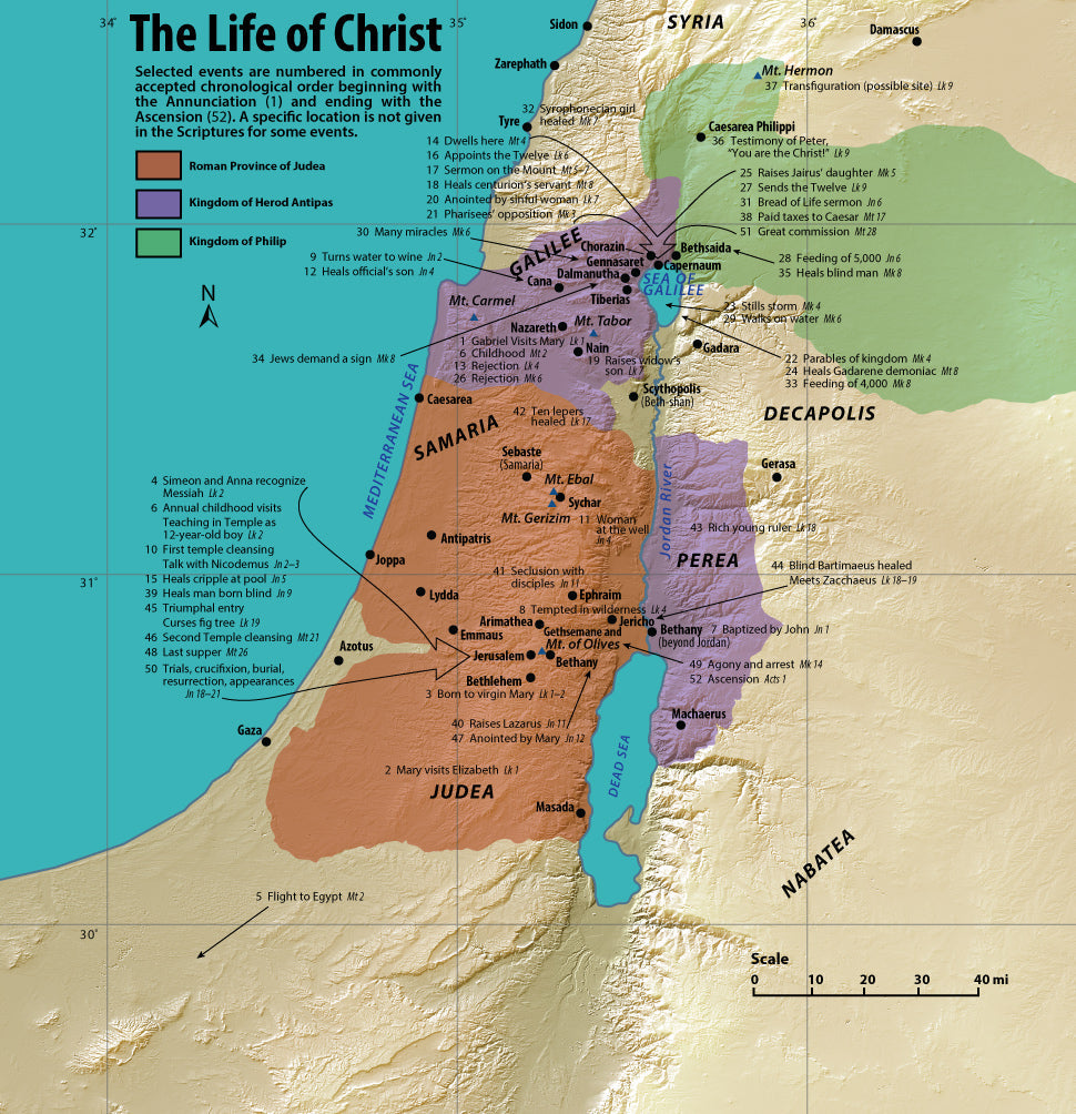 The Life Of Christ Map By Hinds Design 