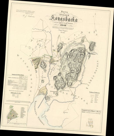 Historiska GIS-kartor LJ-167 Kungsbacka, Ljunggren år 1855 digital map