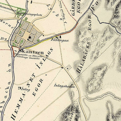 Historiska GIS-kartor LJ-167 Kungsbacka, Ljunggren år 1855 digital map