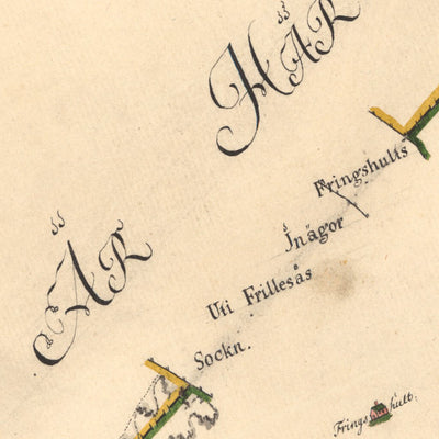 Historiska GIS-kartor M14-1.1b Frillesås digital map