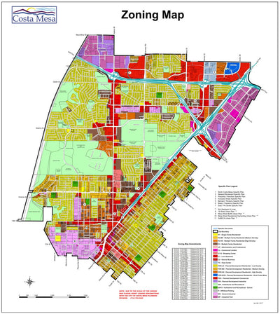 hoogw City of Costa Mesa Zoning Map 2017 digital map