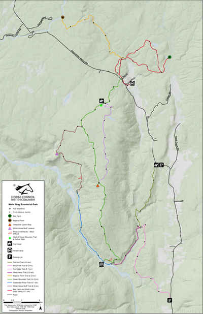 Horse Council BC Wells Gray Trails Map Preview 1