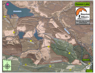 Houston Hikers Society Dawson Lake, Houston BC digital map