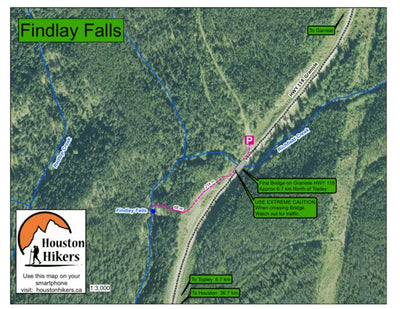 Houston Hikers Society Findlay Falls - Houston, BC digital map
