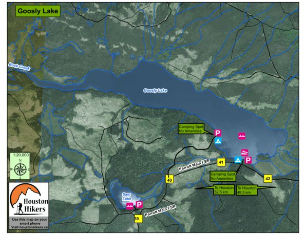 Goosly Lake - Houston, BC Map by Houston Hikers Society | Avenza Maps