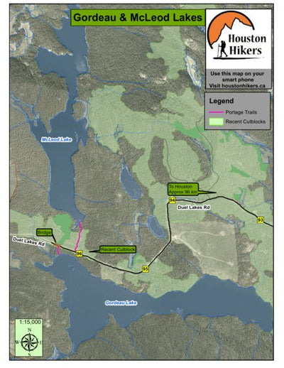 Houston Hikers Society Gordeau McLeod - Houston, BC digital map