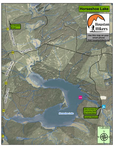 Houston Hikers Society Horseshoe Lake - Houston, BC digital map