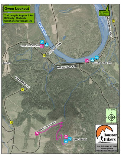 Houston Hikers Society Owen Lookout - Houston, BC digital map
