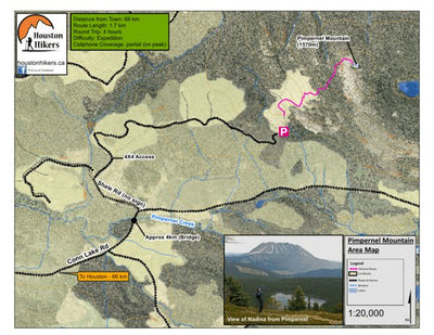Houston Hikers Society Pimpernel Mountain - Houston, BC digital map