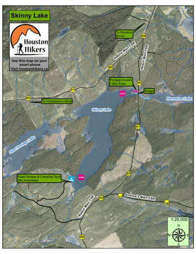 Houston Hikers Society Skinny Lake - Houston, BC digital map