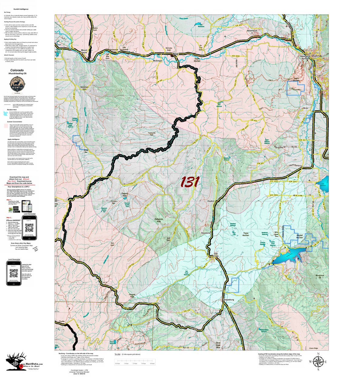 Colorado Unit 131 Muzzleloading Area Recommendations Map by HuntAI