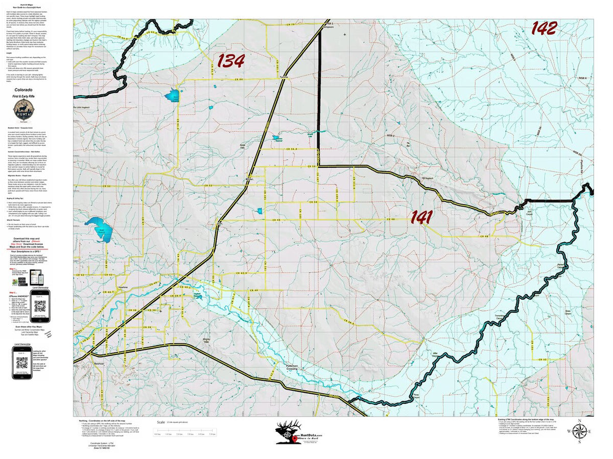 Colorado Unit 141 Recommended First Rifle Areas Map by HuntAI | Avenza Maps