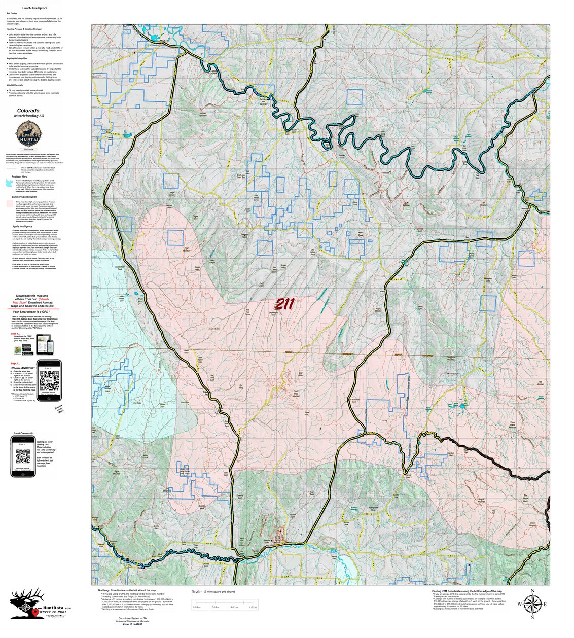 Colorado Unit 211 Muzzleloading Area Recommendations Map by HuntAI ...