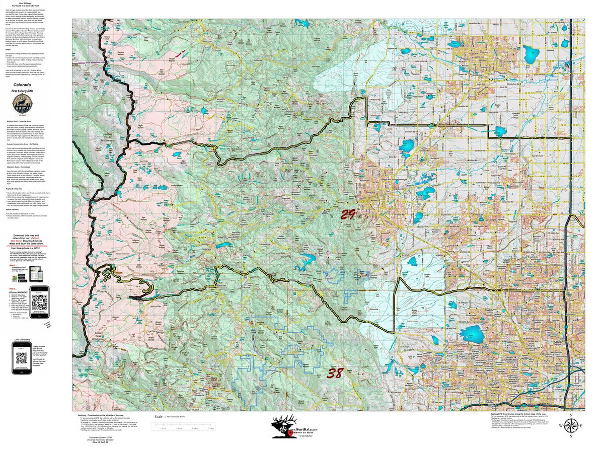 Colorado Unit 29 Recommended First Rifle Areas Map by HuntAI | Avenza Maps