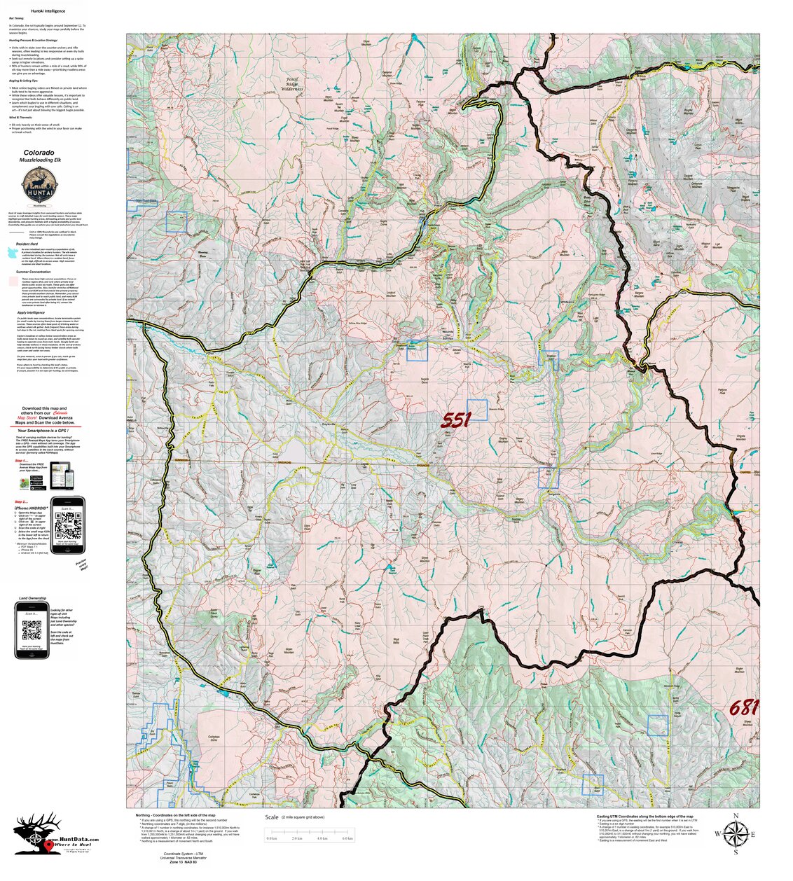 Colorado Unit 551 Muzzleloading Area Recommendations Map by HuntAI ...