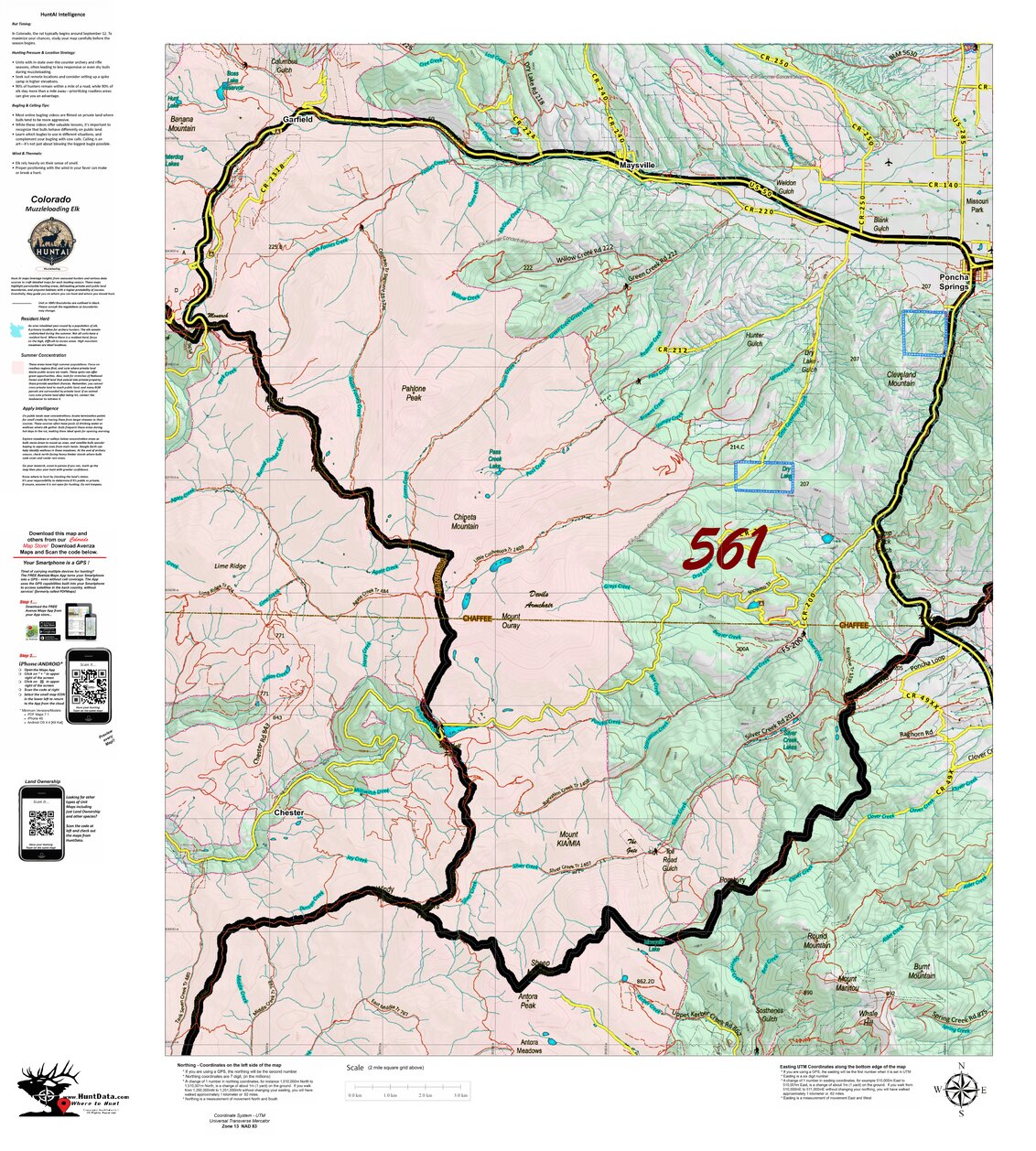 Colorado Unit 561 Muzzleloading Area Recommendations Map by HuntAI ...