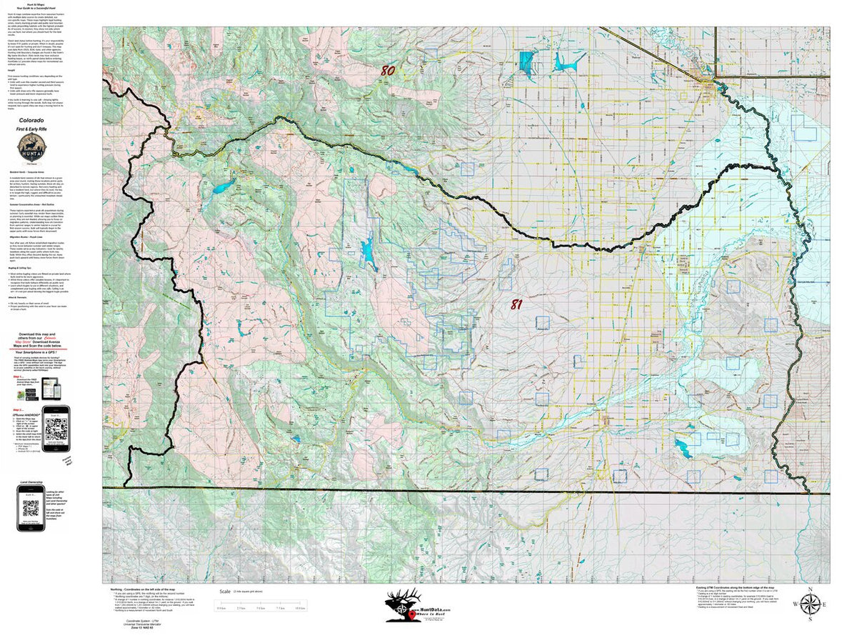 Colorado Unit 81 Recommended First Rifle Areas Map by HuntAI | Avenza Maps
