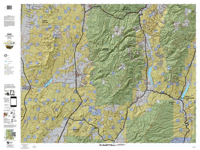 HuntData LLC Beaver East Utah Elk Hunting Unit Map with Land Ownership digital map