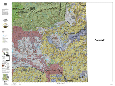 HuntData LLC Bonanza_Vernal_Ystone_(East) Utah Elk Hunting Unit Map with Land Ownership digital map