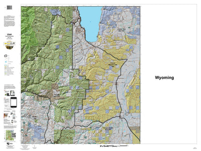 HuntData LLC Cache, East Rich Utah Elk Hunting Unit Map with Land Ownership digital map