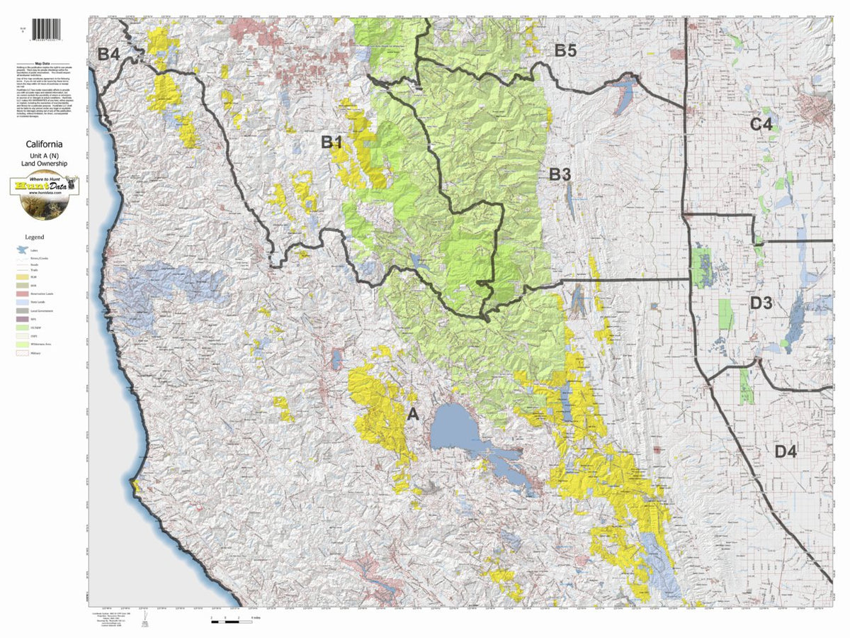 California Deer Hunting Zone A(N) Map by HuntData LLC | Avenza Maps