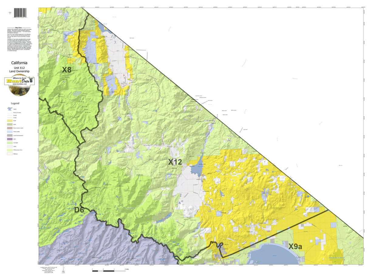 California Deer Hunting Zone X12 Map By HuntData LLC | Avenza Maps