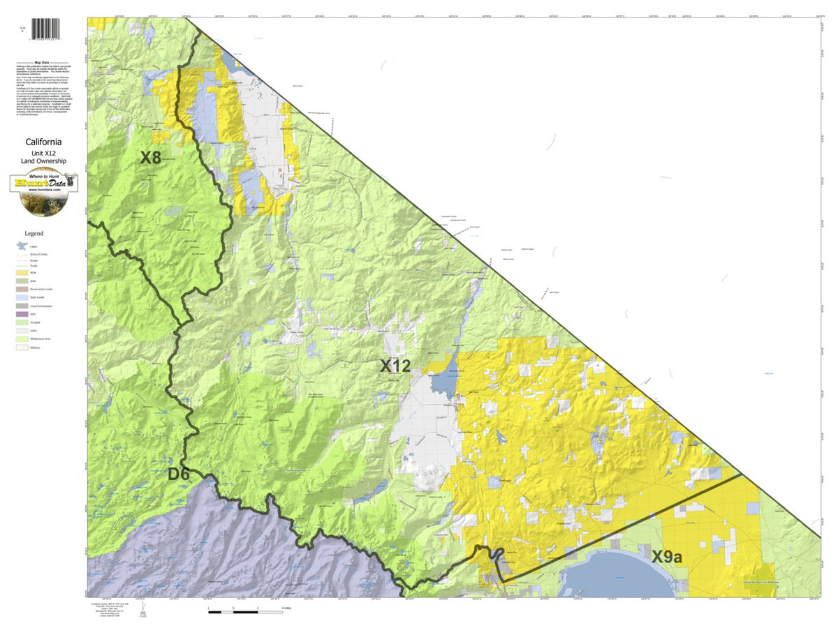 Hunting Alturas Map California Deer Hunting Zone X12 Map by HuntData LLC | Avenza Maps