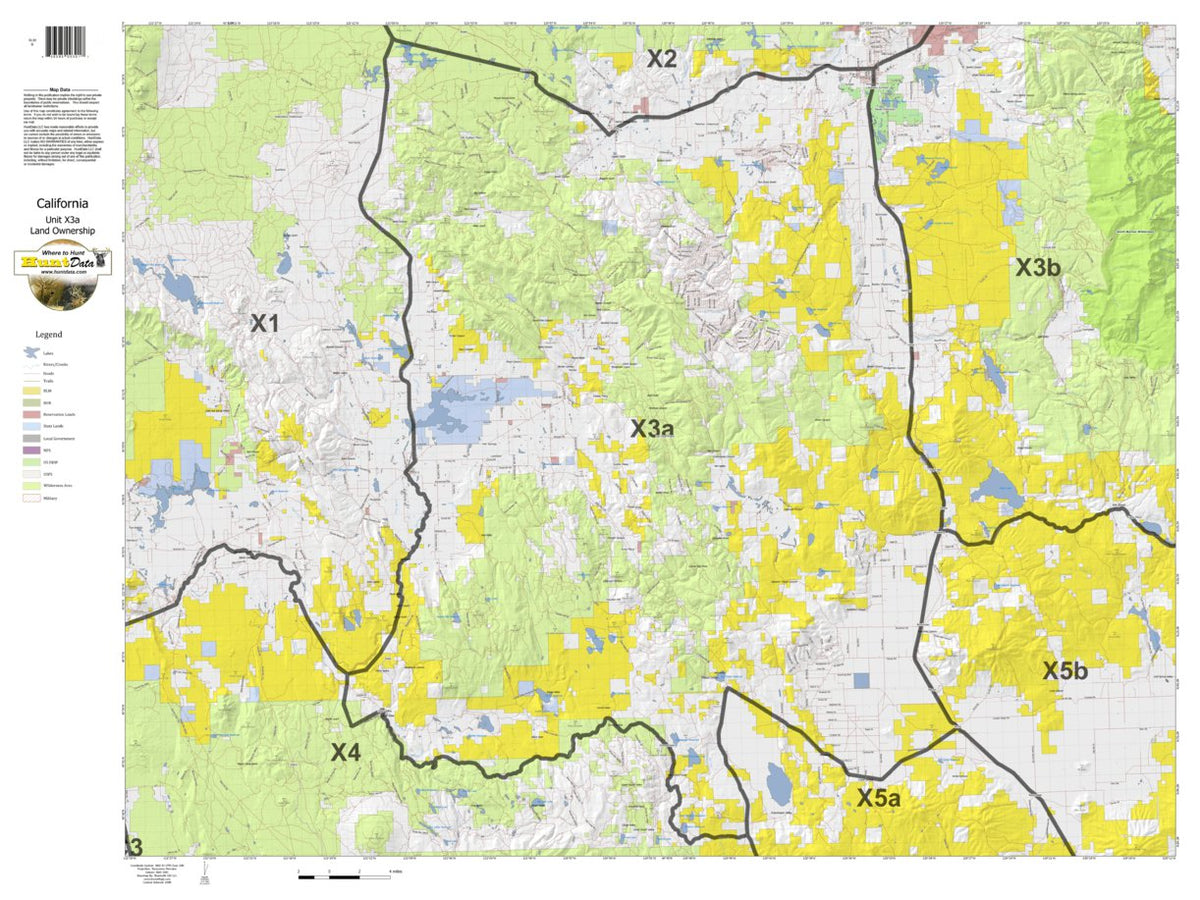 Hunting Alturas Map California Deer Hunting Zone X3a Map by HuntData LLC | Avenza Maps