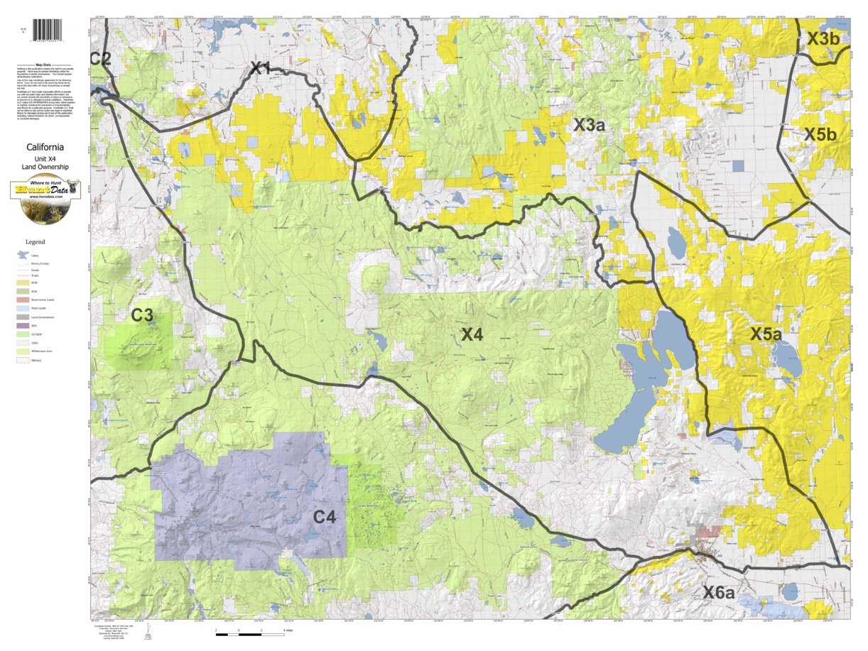 Hunting Alturas Map California Deer Hunting Zone X4 Map by HuntData LLC | Avenza Maps