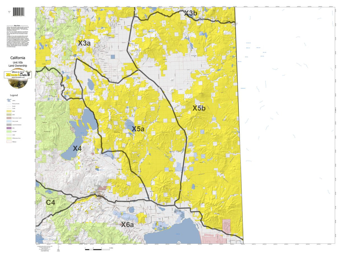 Hunting Alturas Map California Deer Hunting Zone X5b Map by HuntData LLC | Avenza Maps