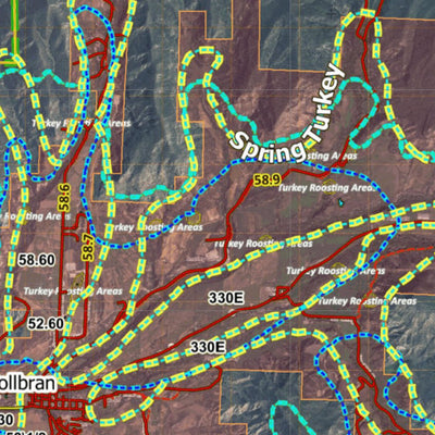 HuntData LLC Colorado Unit 42 Turkey, Goose, and Pheasant Concentration Map digital map