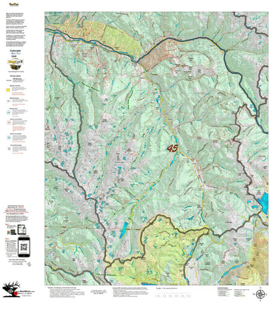 HuntData LLC Colorado Unit 45 Mule Deer Concentrations digital map