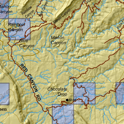 HuntData LLC Henry Mtns. Utah Mule Deer Hunting Unit Map with Land Ownership and Concentrations digital map