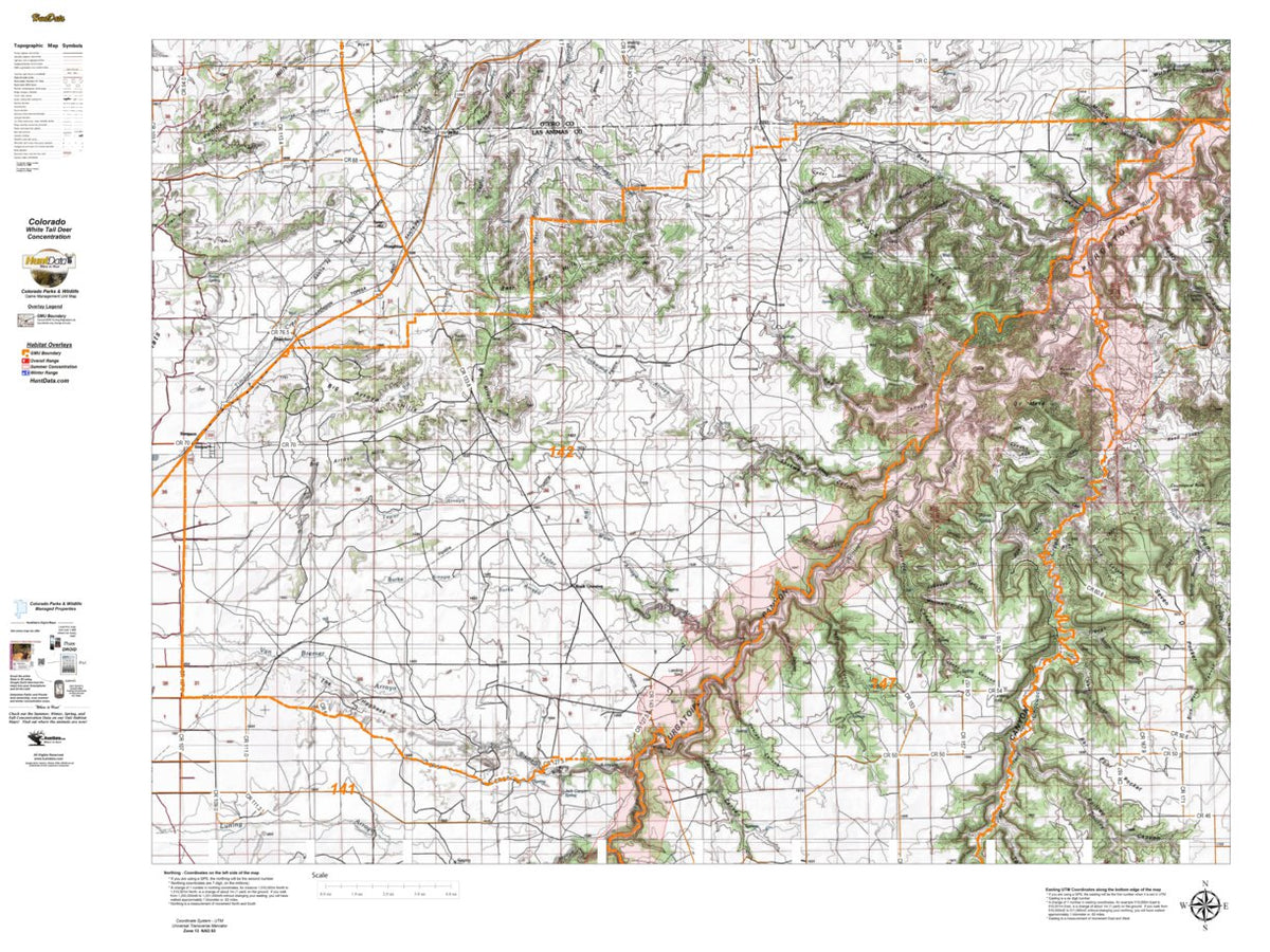 HuntData Colorado Unit 142 Whitetail Deer Concentration Map by HuntData ...
