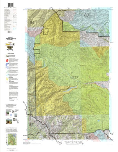 HuntData LLC HuntData Wyoming Game Concentration Map for Antelope Unit 117w digital map