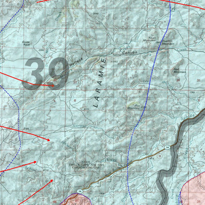 HuntData LLC HuntData Wyoming Game Concentration Map for Antelope Unit 39 digital map