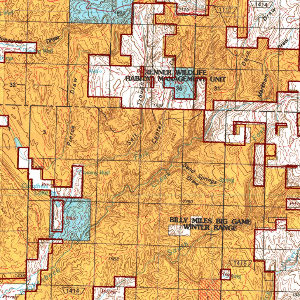HuntData Wyoming Land Ownership Map for Antelope Unit 116 by HuntData