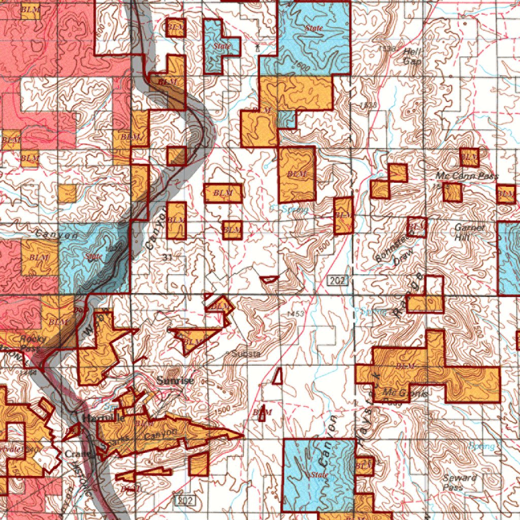 HuntData Wyoming Land Ownership Map for Antelope Unit 12 by HuntData