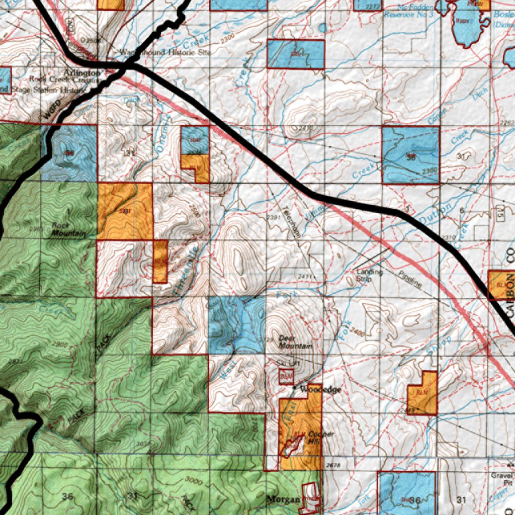 HuntData Wyoming Land Ownership Map for Antelope Unit 28 by HuntData ...