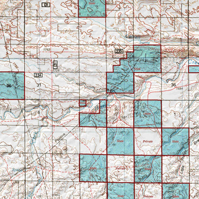HuntData LLC HuntData Wyoming Land Ownership Map for Antelope Unit 35 digital map