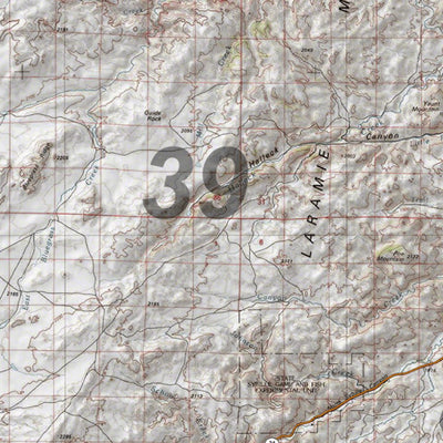 HuntData LLC HuntData Wyoming Topo Map for Antelope Unit 39 digital map