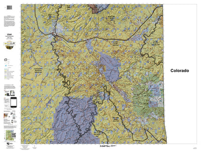 HuntData LLC La Sal, La Sal Mtns. Utah Mule Deer Hunting Unit Map with Land Ownership digital map