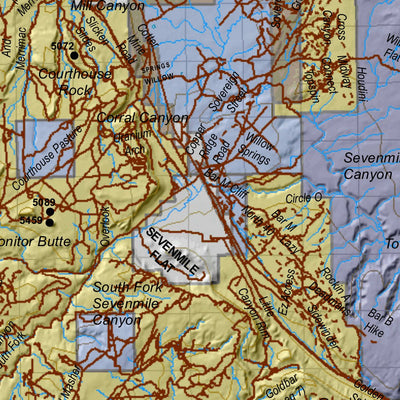 HuntData LLC La Sal, La Sal Mtns. Utah Mule Deer Hunting Unit Map with Land Ownership digital map