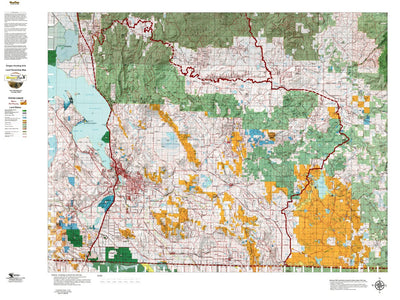 HuntData LLC Oregon Hunting Unit 32, Klamath Falls Land Ownership Map digital map