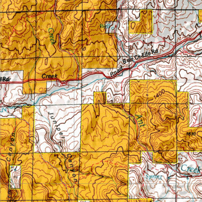 HuntData LLC Oregon Hunting Unit 36, Maury Land Ownership Map digital map