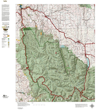 HuntData LLC Oregon Hunting Unit 60, Minam Land Ownership Map digital map