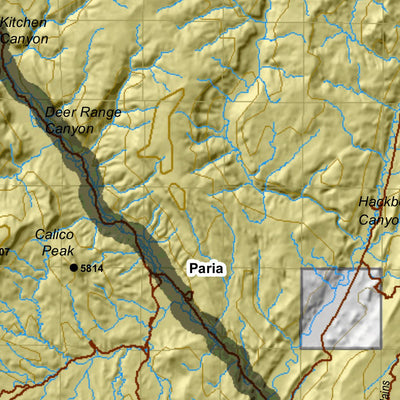 HuntData LLC Paunsaugunt Utah Mule Deer Hunting Unit Map with Land Ownership digital map